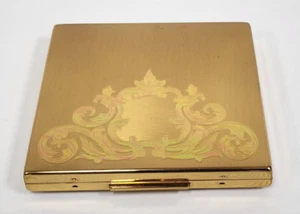 Vintage Elgin American Compact Waschtisch Zubehör goldton mit Spiegel kostenloser Versand - Bild 1 von 11
