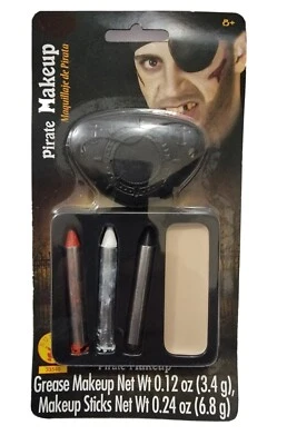 Rubie's Pirate Grease Makeup Sticks with Eye Patch Halloween Cosplay Face Paint - Image 1 of 3