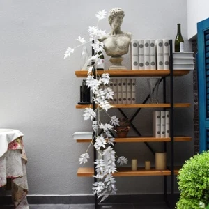 Artificial vine with white leaves long rattan for hanging home decoration - Picture 1 of 5