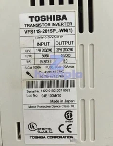 One Toshiba VFS11S-2015PL-WN(1) inverter Used - Picture 1 of 2