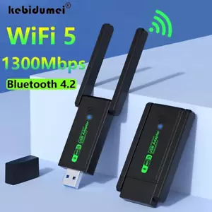 USB 3.0 WiFi Adapter 1300Mbps Dual Band 2.4G/5GHz Bluetooth 4.2 USB Network - Picture 1 of 2
