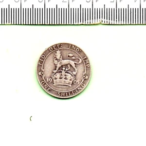 1905 KING EDWARD VII GENUINE RM RARE STERLING SILVER FINE+ SHILLING (1925) - Picture 1 of 2