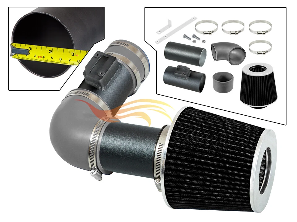 GREY RW Racing Ram Air Intake Kit+Filter For 2007-2011 Acura RDX 2.3L DOHC Turbo - Image 1 of 1