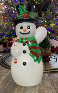 ASHLAND VINTAGE SCHNEEMANN BLASFORM 24" Weihnachten Zuckerstange Hut Hof Licht Dekor - Bild 1 von 9
