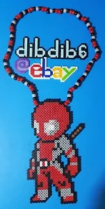 Deadpool Kandi Perler Halskette PLUR EDC Rave Art Melty Marvel Sprite Bead Pixel - Bild 1 von 2