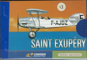 Argentina Libretto Aviatore Antoine de Saint-Exupéry 2000 MNH-13,50 Euro - Foto 1 di 1