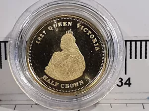 (Lot 980) 2012 TDC 9ct Half Crown Gold Coin - Queen Victoria - Picture 1 of 4