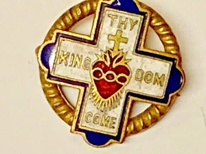 Old Religious Fraternal Enameled Pin - Thy Kingdom Come - Picture 1 of 2