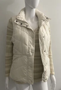 Banana Republic Women Puffer Vest Size S Zip closure Cream Ski Outdoor - Picture 1 of 13