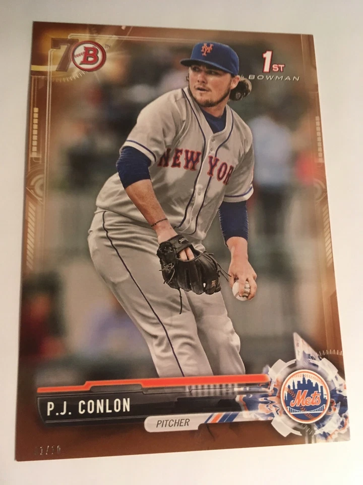 2017 Bowman Paper Prospects Jumbo 5x7 P.J. Conlon Mets BP11 #'d 01/10 Gold - Image 1 of 1