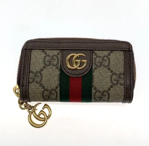 GUCCI Ophidia GG Supreme Coin Case Wallet Key Pouch Purse Beige Brown Logo - Picture 1 of 4