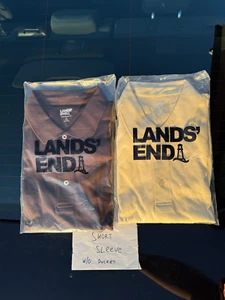 2 Nuevas Camisas Polo Lands End Manga Corta Supima Talla Para Hombres XL Marrón Amarillo - Imagen 1 de 7