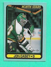 (1) JON CASEY 1990-91 O-PEE-CHEE NORTH STARS  BOX BOTTOM GOALIE NM (F5007)