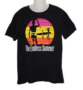 The Endless Summer Mens Size L Black with Colourful Beach Design T shirt - Picture 1 of 4