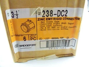 Lote de 6 Bridgeport 238-DC2 3-1/2" Juego Conector Tornillo Zinc - Imagen 1 de 4