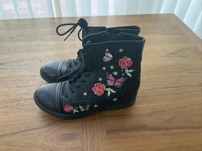 Steve Madden кожаные ботинки вышитые цветы ботинки девочек размер 4 - Изображение 1 из 4
