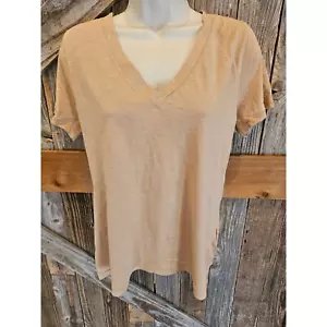 NWOT madewell size medium Carmel brown v neck layering top t shirt teacher M - Picture 1 of 7