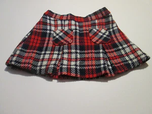 1960’s FUN TOGS Girls Plaid Skirt Pleats Pockets Red Blue White - Picture 1 of 15