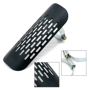 Motorcycle Heat Shield Cover Heel Guard Chrome Exhaust Muffler Pipe Universal - Picture 1 of 8