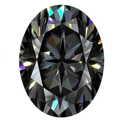 Fancy  Color Black Diamond Oval Cut Loose D Grade VVS1 Quality - Image 1 of 4