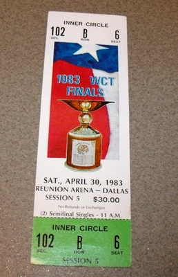 1983 WCT Finals Tennis Full Ticket 4/30/1983 John McEnroe Wins Tournament Dallas - Image 1 of 3