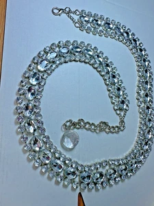 Strass Gürtel transparent Kette Strang 36 - 40 großer Taillengürtel Glitzer - Bild 1 von 7