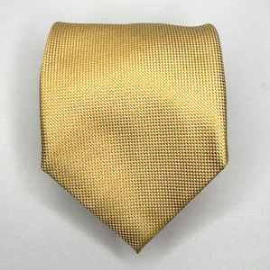Brioni Tie Mens Gold Yellow Textured 100% Silk Italy Quite Luxury Necktie 3.5" - Picture 1 of 6