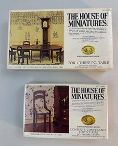 The House of Miniatures Bausatz 40006 Hepplewhite 3-teilig Esszimmertisch + 2 Stühle - Bild 1 von 5