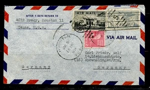 U.S.COVER cds HOUSTON TEX. 1951 COMBO FKD mld GERMANY - Picture 1 of 4
