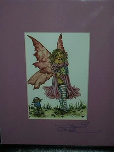 Amy Brown - The Flirt - Matted Postcard - SIGNED - Picture 1 of 1