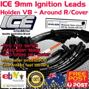 ICE PRO 100 9mm Spark Plug Leads V8 Holden HT-VL Around R/Covers HEI + Sleeves - Picture 1 of 8