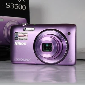 Nikon COOLPIX S3500 Compact Digital Camera w/battery English Language Purple - Picture 1 of 17