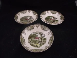 SET OF 3 FRIENDLY VILLAGE JOHNSON BROTHERS FRUIT BOWLS NAPPIES ICE CREAM - Picture 1 of 4