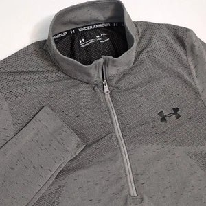 Pullover Under Armour UA sin costuras 1/2 cremallera gris oscuro 1359875 para hombre ajustado pequeño - Imagen 1 de 8