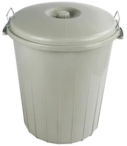 Grey Plastic Bin Indoor Outdoor Garden Kitchen Recycling Rubbish Dustbin 50L 70L - Picture 1 of 2