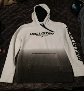 Hollister Ombre Hoodie Pullover Men's Small White Black - Picture 1 of 9