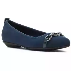 Anne Klein Women's Oddena Comfort Flat Size 8 Navy - Picture 1 of 7