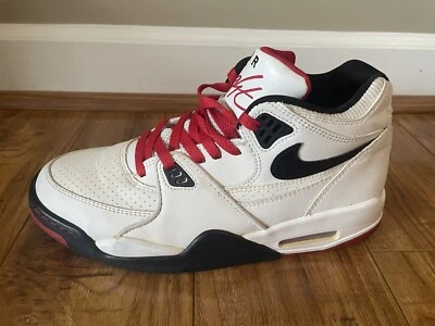 Nike Air Flight 89 306252-107 White Black Sport Red Men Basketball Shoes Sz 8 - Image 1 of 4