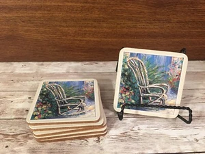 farmhouse chair print 6 corked backing coasters - Picture 1 of 5