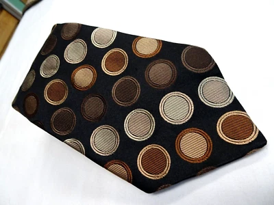 MURANO Black W/ Large Multi Colored Dots Design 100% Silk XL Tie USA NWOT - Image 1 of 4