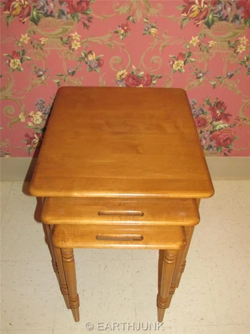 Conant Ball Nesting Tables Solid Maple Set of 3 Coordinating Functionality Cover