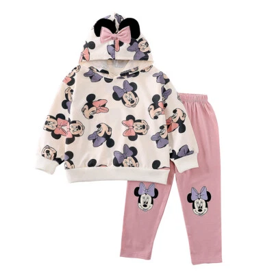 Conjunto de ropa 2 piezas de trajes de Minnie Mouse de algodón para bebés niños niñas Prendas para el torso de primavera Pantalones cortos Foto 1 de 4