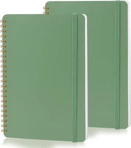 Spiral Notebook For Women & Men, 2PCS Spiral Journal Notebooks, 5.9 x 8.3” - Picture 1 of 7