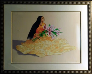 R.C.Gorman "Enchantment" lilies Lithograph framed ARTWORK MAKE AN OFFER - Picture 1 of 5