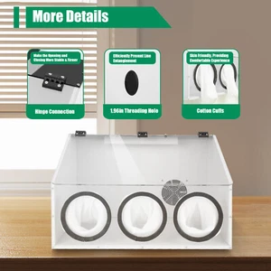 Pulidor eléctrico de 3 orificios acrílico caja de polvo cubierta caja de polvo + soplador NUEVO - Imagen 1 de 23