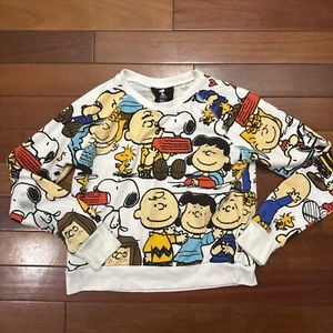 Peanuts All Over Print Snoopy White Unisex Kids Crewneck Sweatshirt Size Small - Picture 1 of 8