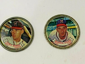 Baseball Coin Topps 1964 All Stars Milwaukee Braves Lot 2, Menke 90, Spahn 88 - Picture 1 of 4