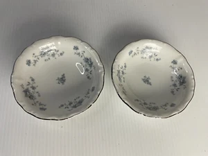 Set 2 Johann Haviland Blue Garland 5-1/4" Fruit Berr Bowl Bavaria Germany Silver - Picture 1 of 7