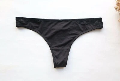 Mujeres Tangas Suave Floral Malla Ropa Interior Hipster Tanga Bragas Negro S-M-L Foto 1 de 4