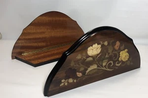 Mid Century Vintage Wooden SORRENTO Inlaid Wood foldable bookends. - Picture 1 of 12